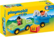 Playmobil 1.2.3. 6958 Auto s konským prívesom - Stavebnica