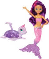 Barbie - Purple mini mermaid with pets - Doll