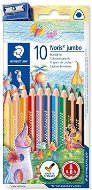 Colored pencils "Noris Jumbo" set of 10 colours - Coloured Pencils