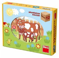 Dino drevené kocky kubus - Domáce zvieratká - Obrázkové kocky