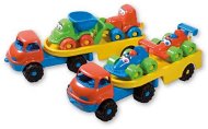 Colourful cars on a trailer - Toy Car