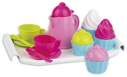 Androni Coffee Set with Teapot and Cakes on a Tray - Toy Kitchen Utensils - Main image