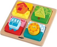 Woody Plate mit Puzzle-Formen "The Sun of Home" - Lernspielzeug
