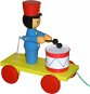 A wooden pull along toy soldier with a drum - Push and Pull Toy