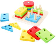 Motor Skill Toy Wooden Motor Toy - Putting Shapes on Sticks - Motorická hračka