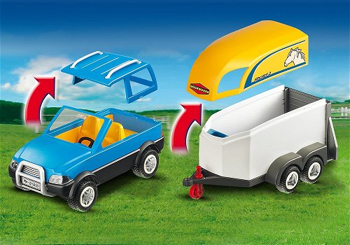 PLAYMOBIL (2526) VEHICLES - Blue Small SUV Car for Horse Trailer 5223
