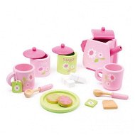 Fa teáskészlet - Rózsaszín - Játék edénykészlet