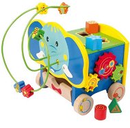 Quality Wooden Toddler Elephant Activity Cube - Educational Toy