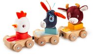 Lilliputiens Set 3 dřevěných autíček - Farma - Push and Pull Toy
