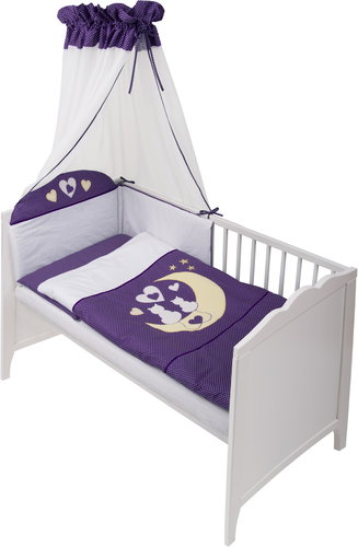 You and Me Luxury set Hearts collection 120 × 90 cm purple - Crib Bumper - Main image
