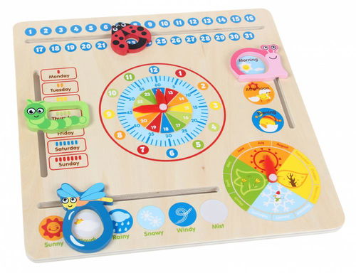 Hope Toys Dřevěný kalendář s hodinami víceúčelový - Naučné hodiny - Hlavní obrázek