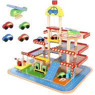 Toy Garage Kruzzel 22446 Dřevěná parkovací garáž s výtahem - Garáž pro děti