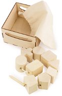 Ulanik Montessori dřevěná hračka Wooden lacing squares  unfinished - Vzdělávací sada
