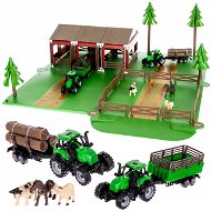Kruzzel 22404 Farma k sestavení s kovovým traktorem a zvířátky 102 dílků - Figure and Accessory Set