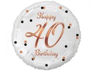 Folienballon weiß 40 Jahre - Happy Birthday 45 cm - Helium-Ballon