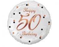 Folienballon weiß 50 Jahre - Happy Birthday 45 cm - Helium-Ballon