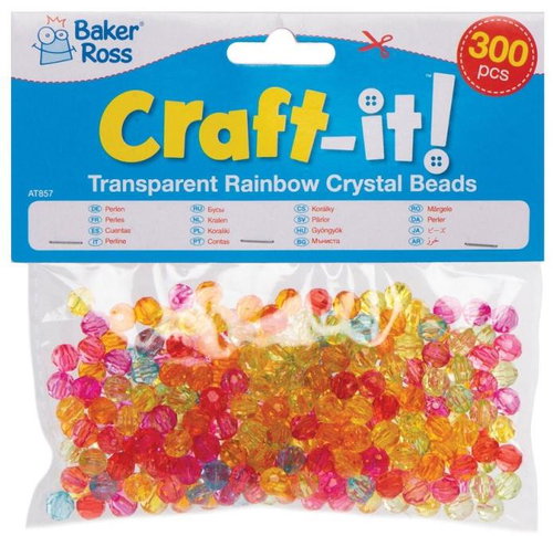 Baker Ross Crystal beads in rainbow colours AT857 - Beads - Main image