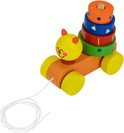 Vergionic 7088 Dřevěná naučná hračka na provázku - Push and Pull Toy