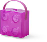 LEGO Box s rukojetí – průsvitná fialová - Úložný box