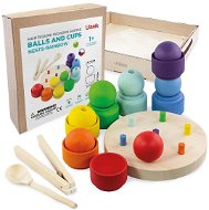 Ulanik Montessori dřevěná hračka hnízda, duha - Montessori hračka