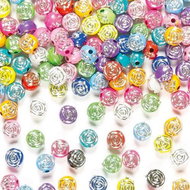 Baker Ross Shiny Rose Beads AF221 - Beads