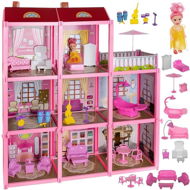 Kruzzel 22611 Domeček pro panenky s panenkou a příslušenstvím - Doll House