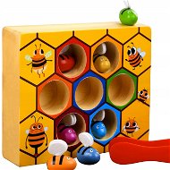 Kruzzel 21910 Drevená hra na výučbu farieb včielky - Edukačná hračka