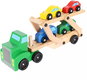 Toy Car Set KRUZZEL 22698 Tractor with trailer for transporting cars 32 cm - Sada autíček