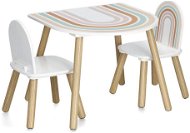 Kids' Table Zeller Sada 3 ks dětský stolek se dvěma židlemi motiv duha - Dětský stůl
