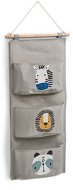 Zeller Dětský závěsný organizér – 3 přihrádky, bavlna, motiv zvířata, 20 × 60 cm - Úložný box