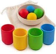 Ulanik Kuličky v kelímcích - základní sada, 4 cm - Montessori hračka