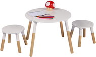 DOCHTMANN Children's table set with two chairs round, white - Children's Furniture