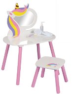 DOCHTMANN Toaletní stolek pro děti se stoličkou, jednorožec 60 × 45 × 80 cm - Kids' Vanity