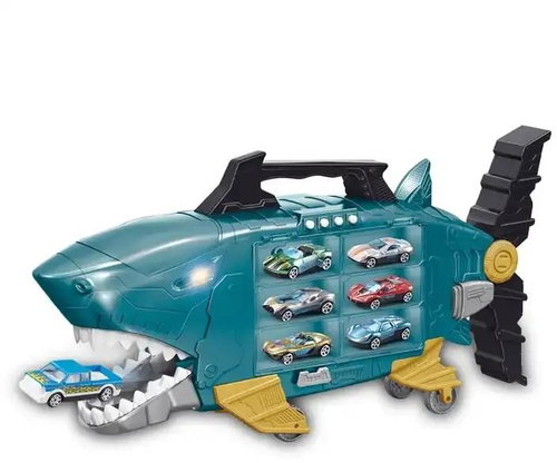 BAVYTOY Suitcase with cars - shark - Toy Car Set - Main image