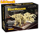 Mikro Trading Dino Museum LiNooS collection - Dinosaur Triceratops, 173 pieces - Building Set