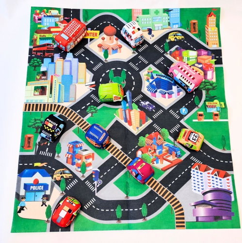 Bavytoy Fabric cars - set with mat - Play Mat - Main image