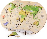 VEMKEL Dřevěná mapa světa pro dětí - Map