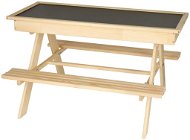 Build & Trade & Innovative Detský záhradný stôl + 2 lavičky, pieskovisko, tabuľa - Záhradná lavička