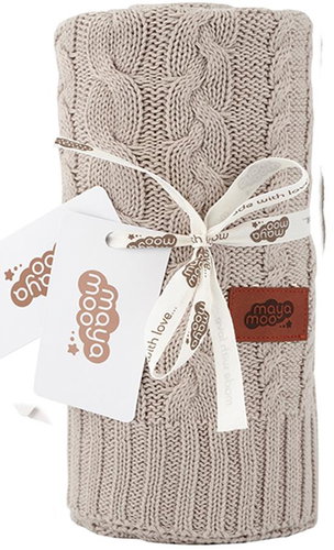 Maya Moo Knitted blanket for baby 80 × 100 cm light beige - Blanket - Main image