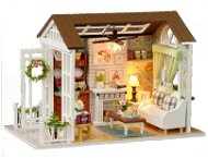 Knoki Drevený domček vrátane LED s krbom - Domček pre bábiky