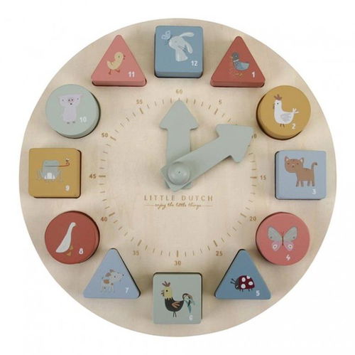 Little Dutch Hodiny s puzzle kostkami - Vzdělávací hračka - Hlavní obrázek