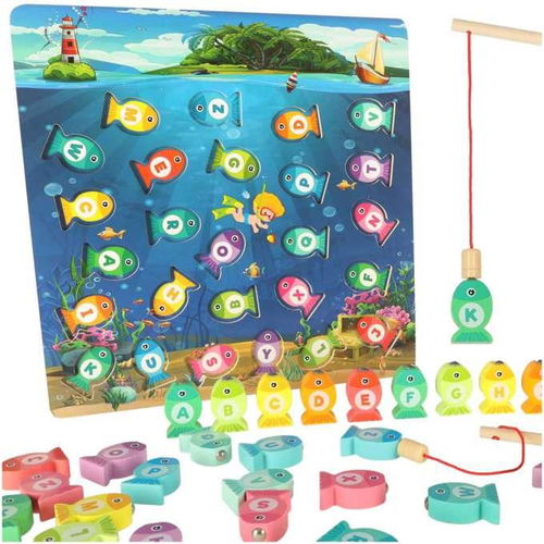 MG Montessori Fishing dřevěná hra ulov rybičku - Chytání rybiček - Hlavní obrázek