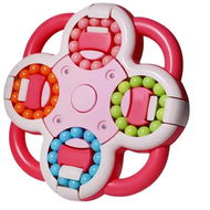 KIK Rotující kouzelná fazole Puzzle Ball, červená - Motorická hračka