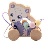 Jouéco The Wildies Family dřevěná hračka s labyrintem bear - Push and Pull Toy