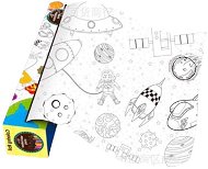 Omalovánky Senzanakupy Vesmírné putování Kreativní látkové omalovánky v roli vč. 12 pastelek 120 × 40 cm - Omalovánky