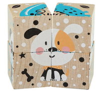 Cubika Happy Animals, 4 foldable picture cubes - Wooden Blocks