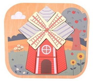 Jouéco Wooden Puzzle Farm Mill 12m+ - Wooden Puzzle