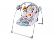 EMPORIO Kojenecké lehátko elektrické, s hudbou, zvířata, do 18 kg, šedé - Dětské lehátko