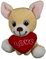 MDS Plush dog with heart 15 cm - various types - Soft Toy