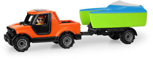 Lena Truckies Pickup with Trolley and Boat - Toy Car - Main image